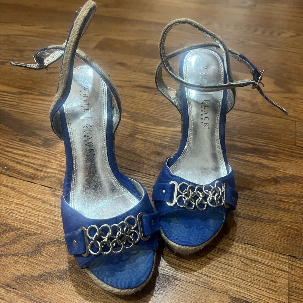 WHBM Blue Espadrille size 7